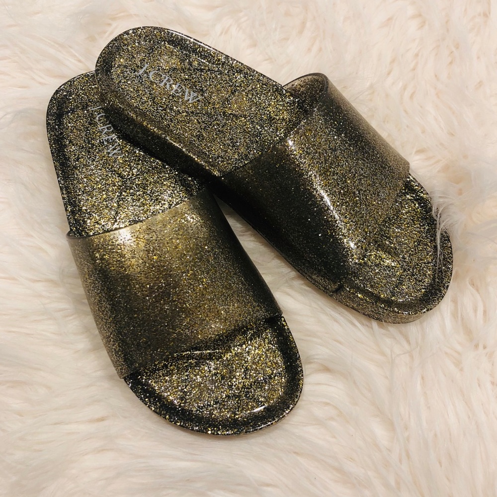 J. Crew Pool Side Sandals in Glitter. Size 8